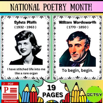 National Poetry Month Bulletin Board Poster Classroom Inspirational Quotes