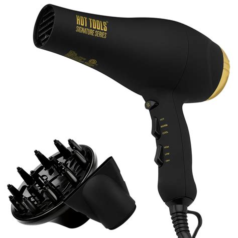 HOT TOOLS Signature Series 1875W IONIC AC Motor Hair Dryer, Black with ...