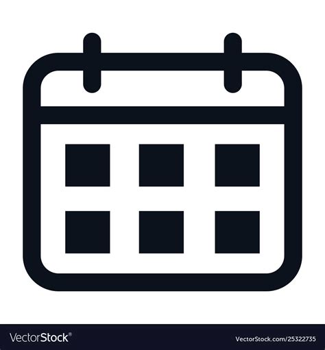 Calendar icon isolated on white background Vector Image