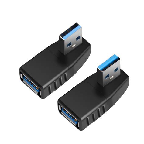 Electronikz - USB 3.0 Adapter 90 Degree Male to Female Coupler Connector Plug Left Angle and ...