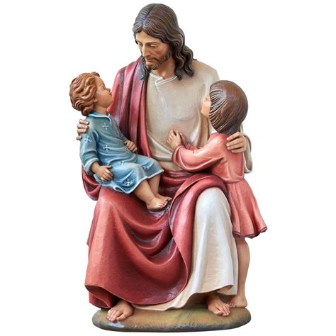 Demetz Jesus With Two Children Statue - Catholic Purchasing Services