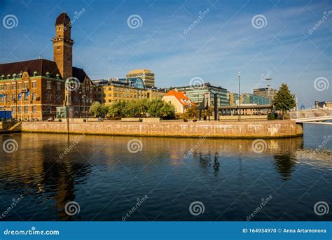 MALMO, SWEDEN: Skyline of Malmo Dominated by the World Maritime University, Sweden Editorial ...