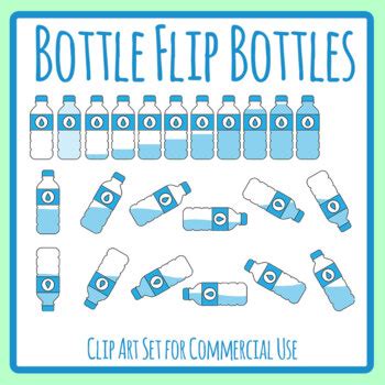 Bottle Flip Challenge - Water Bottle Liquid Science Clip Art Color