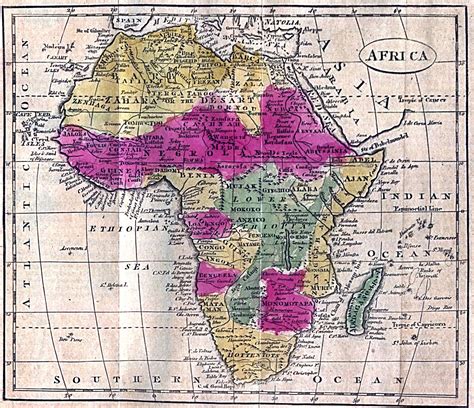 Africa 1808. From Brookes, R., The General Gazetteer, or Compendious Geographical Dictionary ...