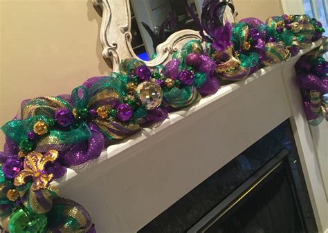 Mardi Gras garland mardi grad decor fat tuesday by LaFeteDecor