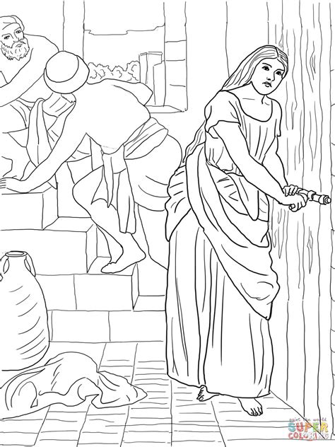 Rahab Hides the Spies coloring page | Free Printable Coloring Pages