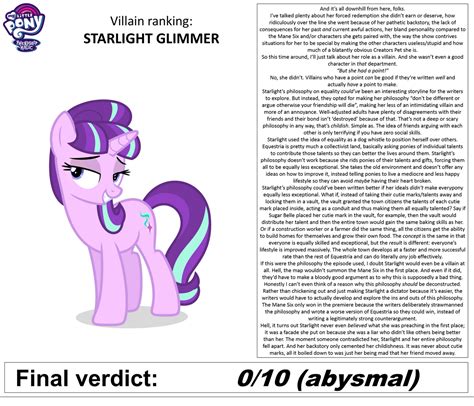 MLP Villain Ranking: STARLIGHT GLIMMER by MunkTransformerLover on DeviantArt