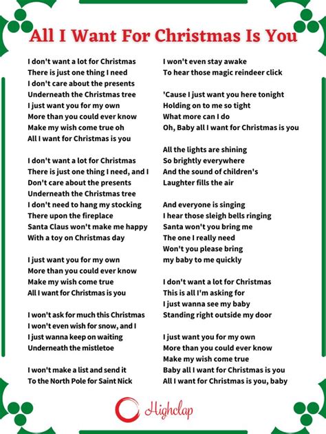 an all i want for christmas is you poem