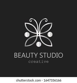 Silver Logo Beauty Salon Studio Vector Stock Vector (Royalty Free) 1647336166 | Shutterstock