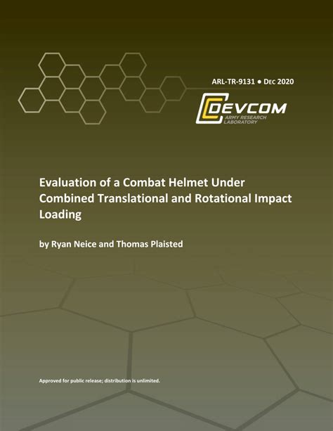 (PDF) Evaluation of a Combat Helmet Under Combined Translational and ...