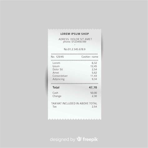 Free Vector | Receipt template collection with realistic design