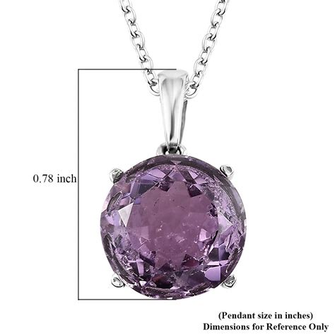 Buy AAA Rose De France Amethyst Solitaire Pendant Necklace 20 Inches in Stainless Steel 6.10 ctw ...