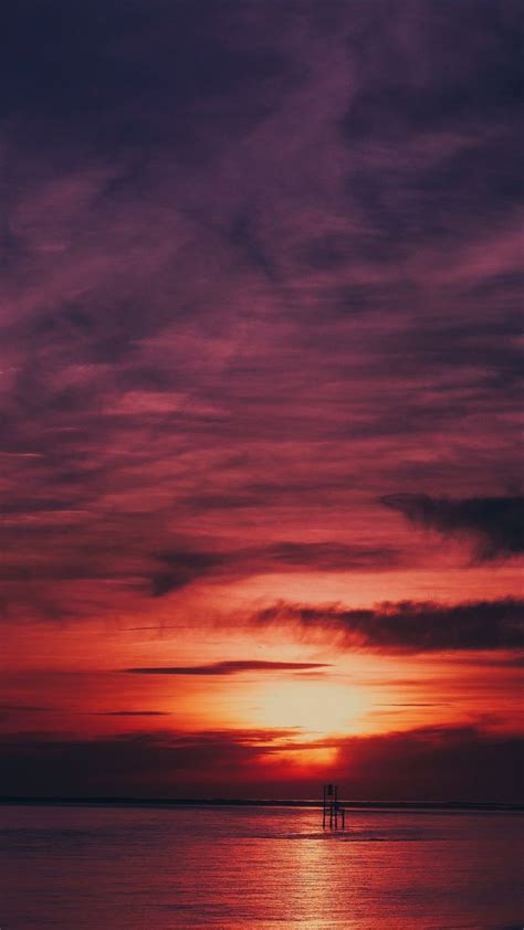 Sky, sea, sunset, water, reflection, 720x1280 wallpaper | Sunset, Water aesthetic, Sky sea