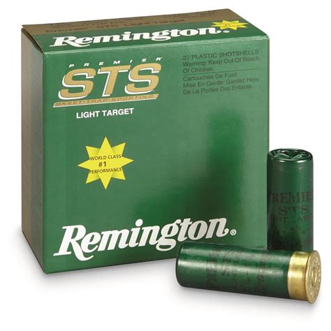 Remington, 12 Gauge, Premier STS, Light Target Loads, 2 3/4", 1 1/8 ozs., 25 Rounds - 77752, 12 ...