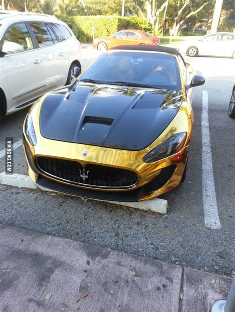 A chrome gold Maserati with carbon fiber hood! - Gaming | Gold maserati, Maserati, Carbon fiber