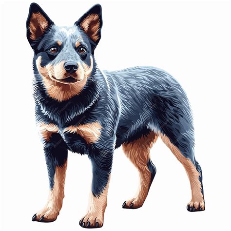 Premium Vector | Cute blue heeler dog cartoon vector style white background