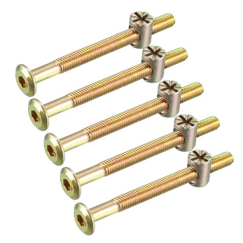 M6x70mm Furniture Bolt Nut Set Screw 58mm Thread Long w Barrel Nuts 5 Sets - Walmart.com