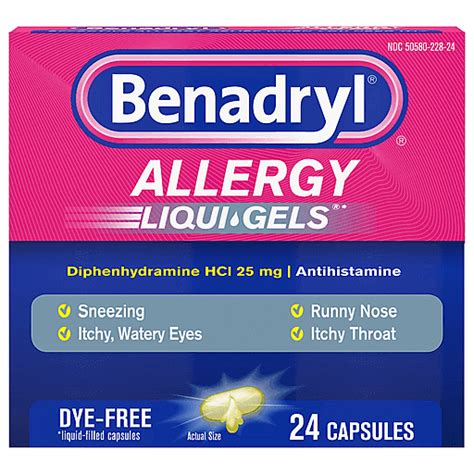 Benadryl Allergy, Liqui-Gels, Capsules 24 ea | Cough, Cold & Flu ...