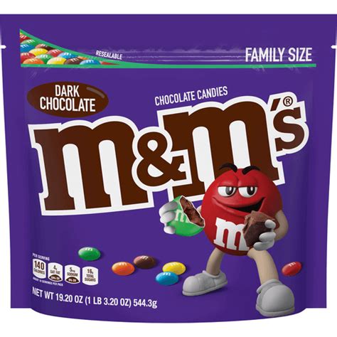 M&M'S 50% Cacao Dark Chocolate Candy, Family Size, 19.2 oz Bag | Packaged Candy | Carlie C's