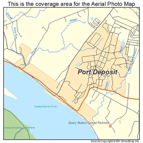 Aerial Photography Map of Port Deposit, MD Maryland