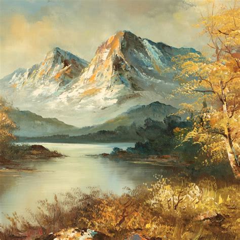 Antonio Oil Painting of Mountain Landscape | EBTH