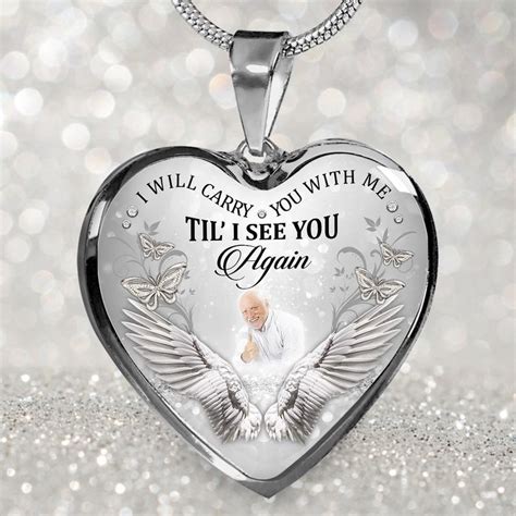 Personalized Memorial Necklace I Will Carry You With Me Til' I See You ...