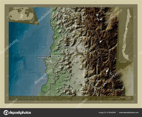 Valparaiso Region Chile Elevation Map Colored Wiki Style Lakes Rivers ...