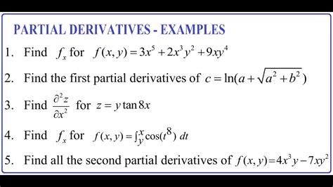 Partial Derivatives - examples - YouTube