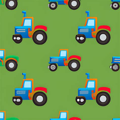 Seamless Tractor Pattern Digital Graphic · Creative Fabrica