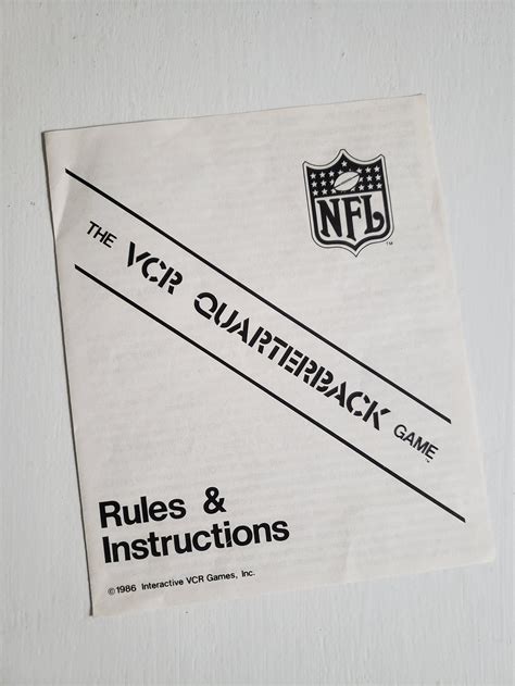 Vintage the VCR Quarterback Game Retro 1980's NFL - Etsy