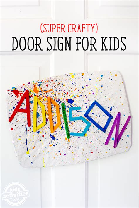 Creative & Colorful DIY Door Sign Craft for Kids | Kids Activities Blog