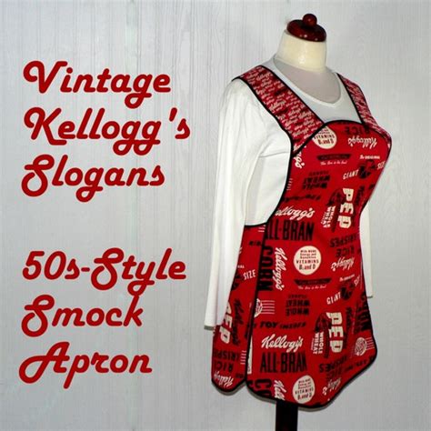 Retro 50s SMOCK APRON Vintage Kellogg's Slogans