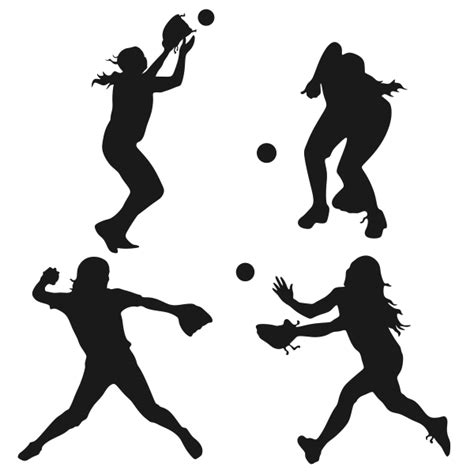 Softball Silhouette Vector at GetDrawings | Free download