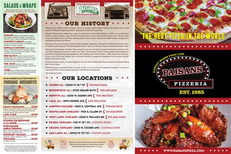 Paisans Pizzeria menus in Chicago, Illinois, United States