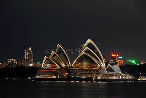 Night View of Sydney Opera House, Sydney, Australia. Editorial Stock Image - Image of skyscraper ...