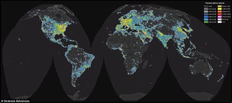 Interactive map reveals light pollution around the globe | Daily Mail ...