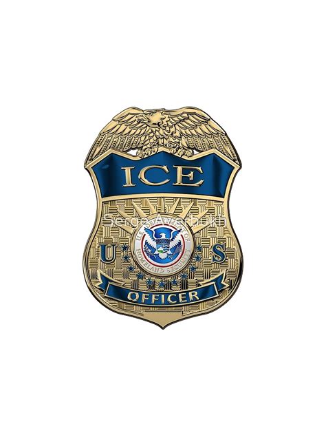 "U.S. Immigration and Customs Enforcement - ICE Officer Badge over White Leather" T-shirt by ...