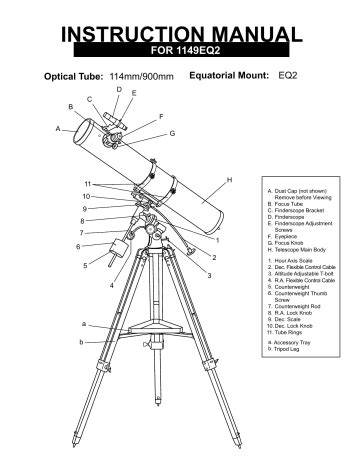 Saxon 1149EQ2 Telescope Instruction Manual | Manualzz