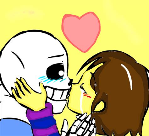 Frisk x sans kiss by NaluLivesForever on DeviantArt