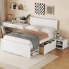 Harper & Bright Designs White Wood Frame Twin Size Platform Bed With 1 ...