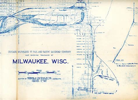 Milwaukee Road map of terminal trackage, Milwaukee, Wisconsin (1932 ...