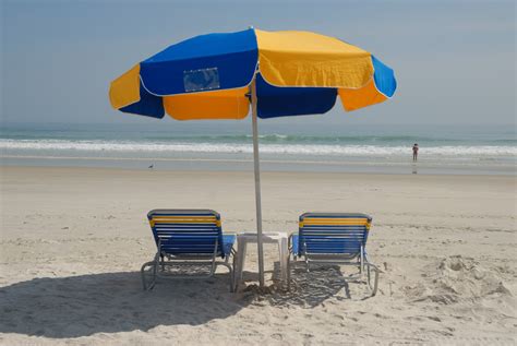 Beach Chairs And Umbrella Free Stock Photo - Public Domain Pictures