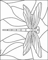 Dragonfly Wood Coloring Burning Pages Patterns Printable Glass Stained  sketch template