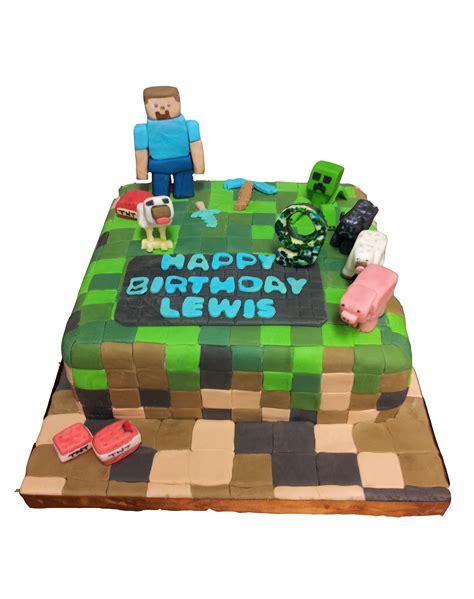 'Minecraft' computer game Birthday Cake | Cake design for men, Birthday cakes for men, Boy ...