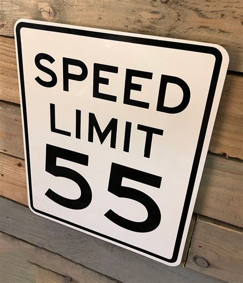 Steel US Speed Limit Sign Automobilia | Indoor Outdoors