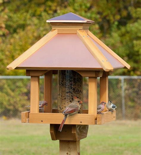 Cedar Gazebo Bird Feeder with Copper Top Roof | Bird Feeders & Squirrel ...