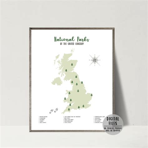 United Kingdom National Parks Map-uk National Parks - Etsy