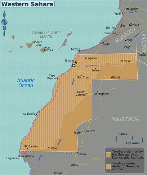 Western Sahara map. Map of Western Sahara | Vidiani.com | Maps of all ...