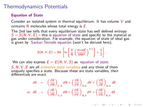 Thermodynamic Potentials - Docsity