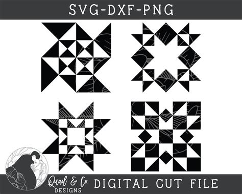 Quilt Block Svg Bundle DXF PNG Quilt Svg for Farmhouse Sign - Etsy